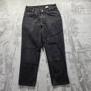 Levis Jeans Youth 29x25 Black 550 Relaxed Fit Husky Made in USA Orange Tab